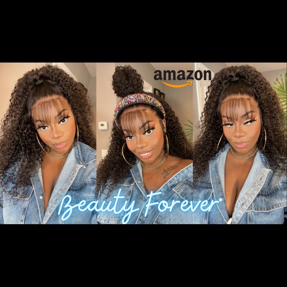22" Curly 13x4 Lace Frontal Human Hair Wig (not a bang wig) -Beauty Forever Hair - Picture 6 of 6